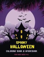 Spooky Halloween Coloring Book & Workbook For Kids Ages 4-8