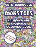 Cute Zendoodle Monsters Kaleidoscope Mandala Coloring Book Vol9