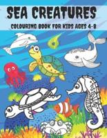 Sea Creatures Colouring Book For Kids Ages 4-8