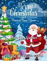 Merry Christmas and Happy New Year Color By Number Coloring Books For Adults