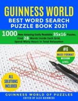 Guinness World Best Word Search Puzzle Book 2021 #6 Maxi Format Medium Level