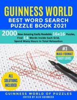 Guinness World Best Word Search Puzzle Book 2021 #3 Maxi Format Easy Level