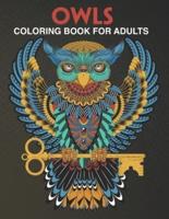 Owls Coloring Book For Adults : Amazing Owls - Coloring Book For Adults Stress Relieving Designs Relaxing.