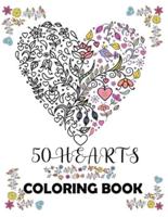 50 Hearts Coloring Book