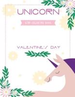 Unicorn valentine's day kids coloring book: Cute unicorns book for children ages 4-8 boys and girls , best gift for grandchildren .