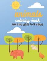 Animals Coloring Book for Kids Ages 4-9 Years