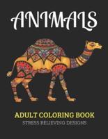 Animals Adult Coloring Book Stress Relieving Designs