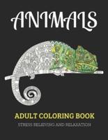 Animals Adult Coloring Book Stress Relieving and Relaxation