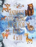 Animals Coloring Book For Kids 4X10