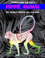 Hippie Animal - Coloring Book for Adults - Bat, Quokka, Badger, Fox, and More
