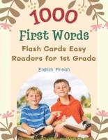 1000 First Words Flash Cards Easy Readers for 1st Grade English Finnish