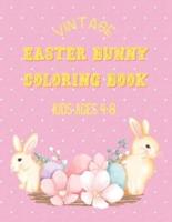 Vintage Easter bunny coloring book kids ages 4-8 : Happy Easter Lined Journal for Kids, A pretty & Fun Activity Notebook Notepad Journal to Draw, Doodle, Collect Stickers, Write In Notes