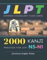 2000 Kanji Japanese Vocabulary Flash Cards Practice for JLPT N5-N1 Dictionary English Polish