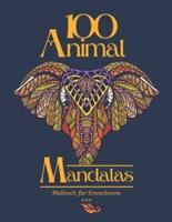 100 Animal Mandalas Malbuch Für Erwachsene