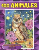 Libros De Colorear Para Adultos - Zendoodle - 100 Animales