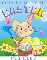 Easter Coloring Book for Kids: Simple and Easy Happy Easter Coloring Book.28 Cute Illustrations for Children Ages 3-10