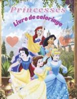 Princesses livre de coloriage : pour les filles - 64 dessins magiques de belles Princesses (CENDRILLON - JASMINE - AURORE - ARIEL - BELLE - BLANCHE NIEGE)  - Grand format A4 - Cadeau magnifique  2021