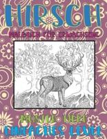 Malbuch Für Erwachsene - Einfaches Level - Muster Tiere - Hirsch