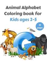Animal Alphabet Coloring Book for Kids Ages 2-5