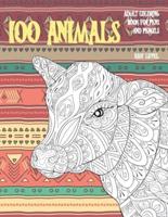 Adult Coloring Book for Pens and Pencils - 100 Animals - Easy Level