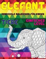 Zendoodle Malbücher Für Kinder - Einfaches Level - Tiere - Elefant