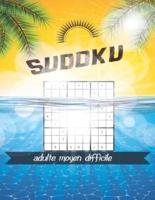 Sudoku adulte moyen difficile: Gros Caractère   Sudoku Grande Grille avec solutions.