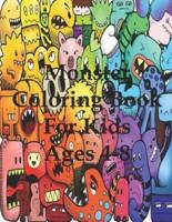 Monster Coloring Book For Kids Ages 4-8: Cute monsters for kids coloring book, 29 drawings for coloring, 8.5 * 11