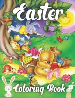Easter Coloring Book:  Large Print Easter Coloring Pages Featuring Cute Bunnies, Easter Eggs And Many More For Adults Stress Relief And Relaxation
