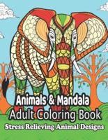 Animals & Mandala Adult Coloring Book