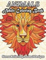 ANIMALS Adult Coloring Book Stress Relieving Animal Designs