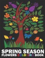 Spring Season Flowers Coloring Book