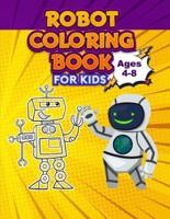 Robot Coloring Book for Kids, Ages 4-8