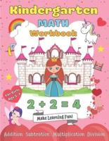 Kindergarten Math Workbook for Girls Age 5-7: My 1st & 2nd Grade Princess Workbooks   Homeschooling Activity   Beginner Learning Practise Books with Examples & Worksheets   Puzzle Games & Brain Quest for Kids (Basic Math at Home)