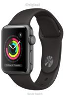 Original: Apple Watch Series 3 (GPS, 38mm) - Space Gray Aluminum Case with Black Sport Band-&-Guide