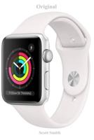Original: Apple-Watch Series 3 (GPS, 38mm) - Silver Aluminum Case with White Sport Band