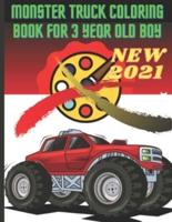 Monster Truck Coloring Book for 3 Year Old Boy