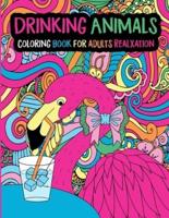 Drinking Animals Coloring Book for Adults Relaxation