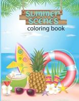 summer scenes coloring book : An Adult Color pages with summer Life   Beautiful Flowers and Nature Scenes for Relaxation