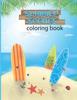 summer scenes coloring book : An Adult Color pages with summer Life   Nature Scenes for Relaxing   activity Color Pages