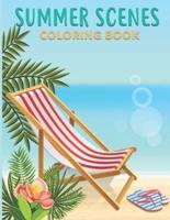 summer scenes coloring book : An Adult Color pages with summer Life   Peaceful Nature Scenes   Beautiful flowers animal   activity Color Pages