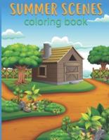 summer scenes coloring book : Fun and Relaxing summer Beach Scenes, Ocean Life Color Pages, and Adult fun Drawing