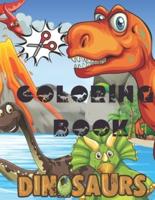 Dinosaur Coloring Book: A Fun Cutting  And Coloring Practice Activity Book for Toddlers and Kids ages 4-8: Scissor Practice for Preschool Almost 40 Pages of Epic Dinosauras, Shapes and Patterns