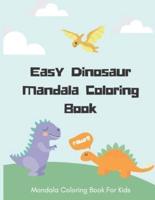 Easy Dinosaur Mandala Coloring Book