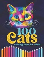 100 Cats Coloring Book For Adults