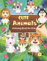 Cute Animals Coloring Book for Kids 4-8 Years