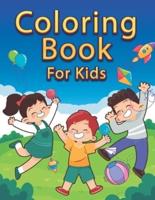 Coloring book for kids : kids activity coloring book for boys girls, young and adult kids. 50 large and easy coloring pages for children.