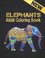 Elephants New Adult Coloring Book:  50 One Sided Elephant Designs Coloring Book Elephants Stress Relieving100 Page Elephants Coloring Book for Stress Relief and Relaxation Elephants Coloring Book for Adults Men & Women Adults Coloring Book Gift