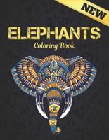 Coloring Book Elephants: New 50 One Sided Elephant Designs Coloring Book Elephants Stress Relieving100 Page Elephants Coloring Book for Stress Relief and Relaxation Elephants Coloring Book for Adults Men & Women Adult Coloring Book Gift
