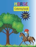Horse Coloring Book for Boys and Girls:  Best gift for horse lover kids boys girls with Horses life nature forest fun activity best coloring book 33 design gift preschool boys girls kids perfect gift 8.5x11 inch