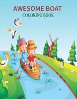 Awesome Boat Coloring Book